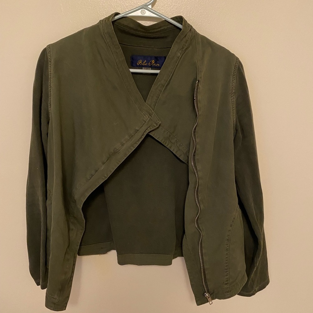 Green Blue Rain Jacket. Size: Small